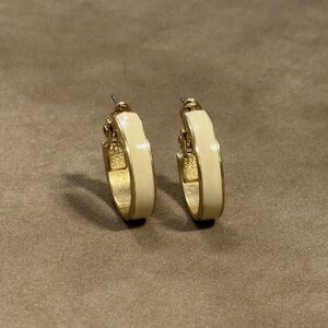 Elegant Cream Hoop Earrings